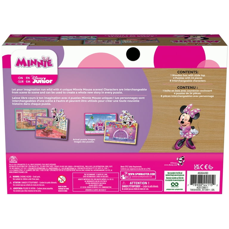 Minnie Mouse, 24-Piece Jigsaw Puzzles 4-Pack, for Kids Ages