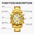 thumbnail image 4 of SKMEI Mens Wrist Watch Waterproof Military Analog Digital Watches with LED Multi Time Chronograph, Stainless Steel Business Watches for Men, 4 of 6