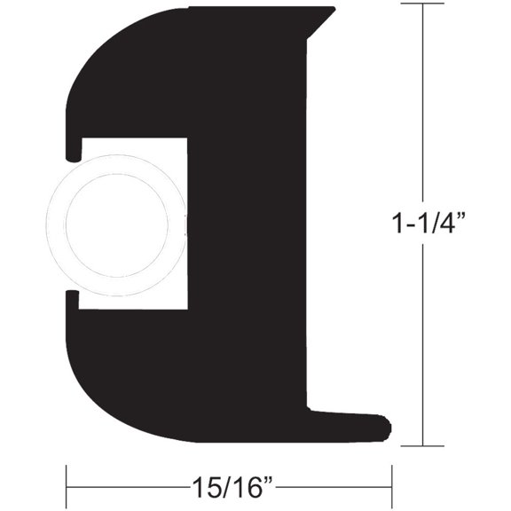 Taco Marine Flex Vinyl Rub Rail Kit, 1 1/4" Black With White Insert