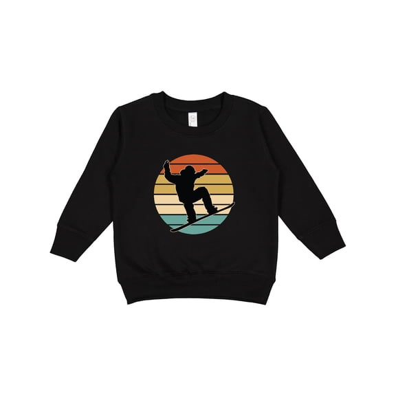 Inktastic Snowboarding Retro Sunset Snowboard Toddler Sweatshirt