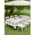 thumbnail image 3 of Sage Green Buffalo Plaid Outdoor Tablecloth - 54x80 Inch Rectangle Dining Table Cover, Farmhouse Check Stripes Geometric Waterproof Outdoor Table Cloth with Umbrella Hole & Zipper for Picnic/Patio, 3 of 7