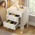 thumbnail image 4 of TribeSigns 20" Nightstand with 2 Drawers, Wood End Table with Storage for Bedroom, White, 4 of 6
