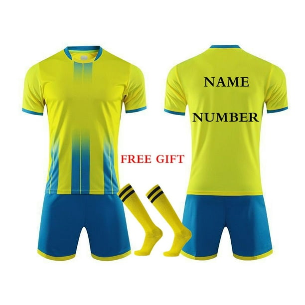 Maillot De Foot Personnalisé Enfant & Adulte – Ensemble Complet Avec Nom, Numéro Et Logo, Tissu Respirant Séchage Rapide