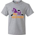 thumbnail image 3 of Inktastic My First Halloween, Witch Hat, Bats - Purple Black Youth T-Shirt, 3 of 5