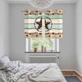 thumbnail image 5 of Western Texas Star Green Kitchen Curtains Small Short 39 Inch Length, Farmhouse Brown Country Vintage Grommet Bedroom Living Room Curtains, Light Filtering Cafe Curtain Drapes 2 Panels Set 55''x39'', 5 of 9