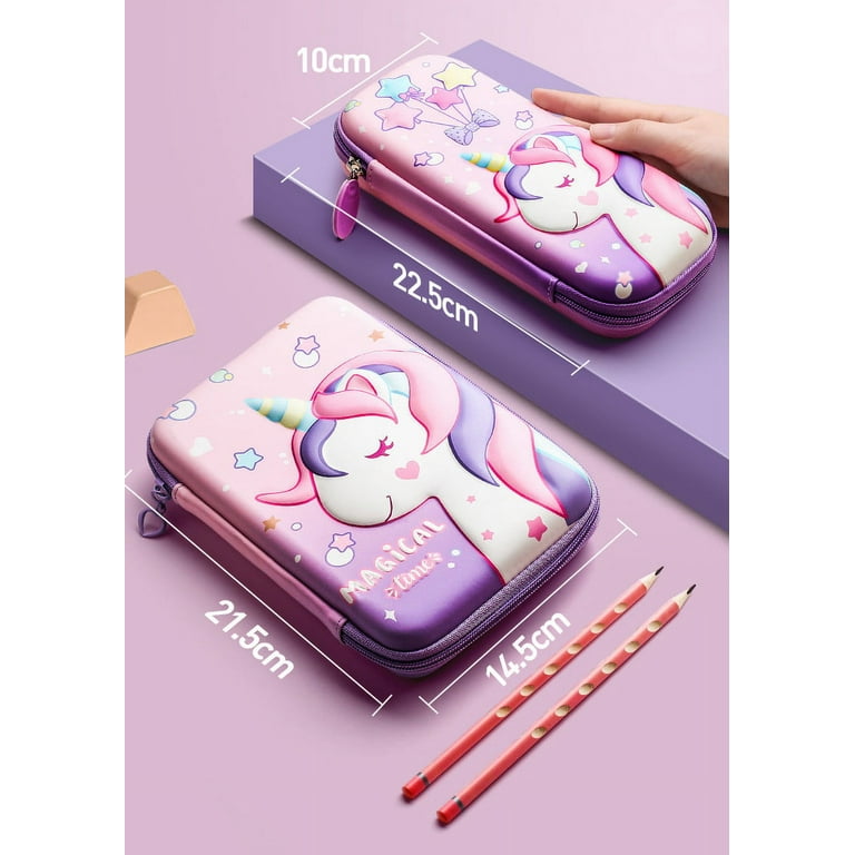 3D EVA unicorn cute pencil case cartoon stationery box girls Color