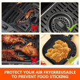 thumbnail image 4 of 2 Pack Poêle à Air Friteuse Silicone avec Poignée Réutilisable Air Friteuse Doublée Cuisson Carré Résistant à la Chaleur Poêle à Air Friteuse Accessoires Four Micro-Ondes Grill, 4 of 9