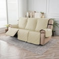 thumbnail image 6 of Lavish Cover 100% Waterproof Recliner Sofa Cover, 3 Pieces Non-Slip Recliner Couch Slipcovers, Washable Furniture Protector with Pockets & Elastic Straps for Kids Pets, 3 Seaters, Beige, 6 of 9