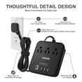 thumbnail image 2 of ONDOG Power Strip - 3 AC Outlets and 4 USB Ports (1 USB-C), 5 ft Extension Cord Without Surge Protection Cruise Approved, Black, 2 of 8