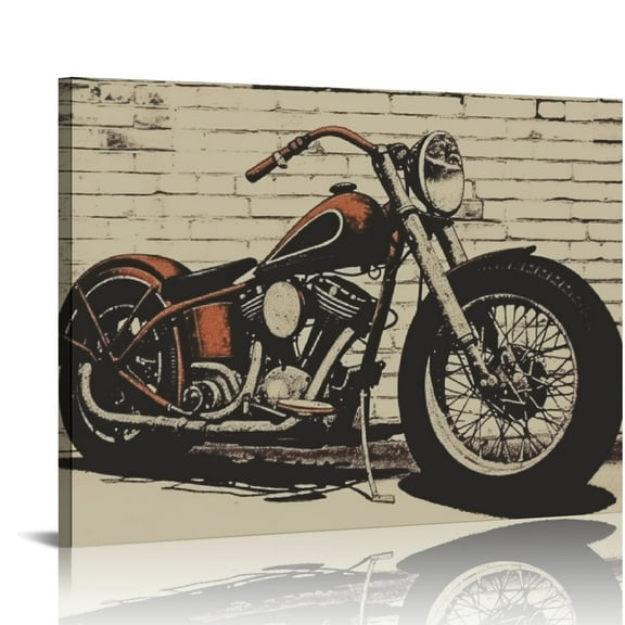 JRXY American Vintage Motorcycle Canvas Art Poster And Wall Art Picture Print Modern Family Bedroom Decor Posters 20x16in