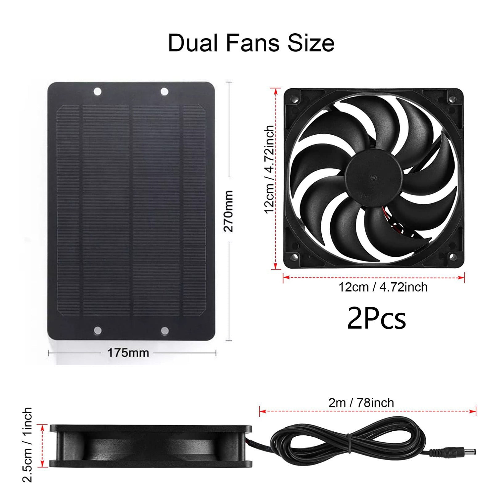 ZestqaQ Solar Panel Chicken Coop Fan, 10W Solar Exhaust Fan with Protective Mesh, Portable Energy-Saving Ventilation for Pet Houses, Greenhouses & More