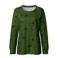 thumbnail image 2 of Gomelly Women T-shirt Crew Neck T Shirt Sport Tee Ladies Basic Work Pullover Stars Print Tops Green 3XL, 2 of 6