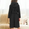 thumbnail image 7 of Girls Fleece Robe with Pockets Bear Ear Hooded Flannel Bathrobe Kids Belted Soft Plush Fuzzy Pajamas Sleepwear (11 Years, Black), 7 of 7