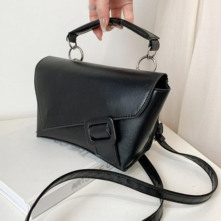 Minimalist Irregular Flap Shoulder Bag for Women, Small PU Learther Square  Crossbody Bag