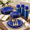 Clear Blue-50 Guests, variant on 350 Piece Clear Plastic Dinnerware Set For 50 Guests