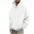 thumbnail image 3 of Momasggi Men's Graphic Hoodies Oversized Drawstring Long Sleeve Hooded Sweatshirt Warm Winter Hoodie with Pockets White 2XL, 3 of 9