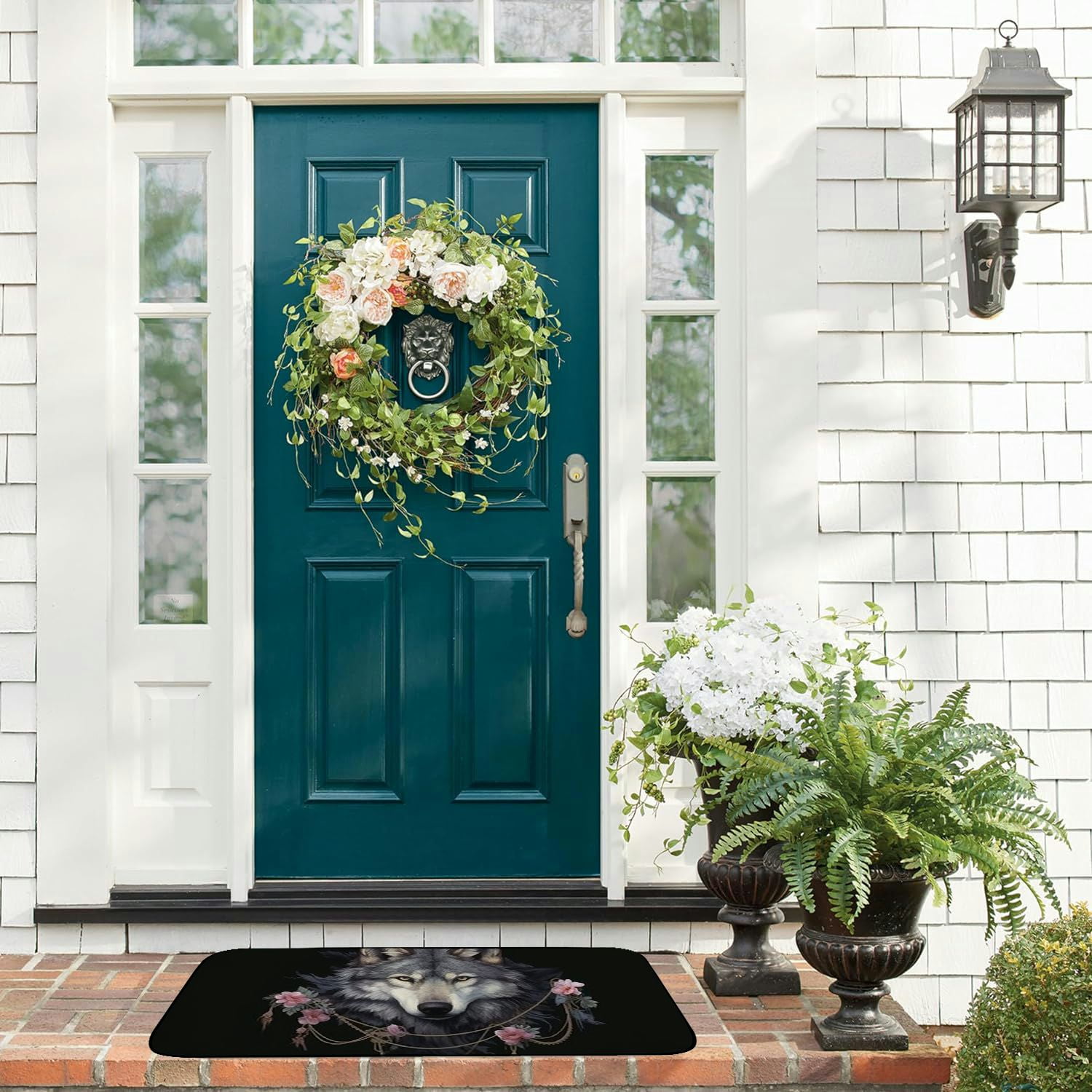 Heduofu Welcome Mat, Decorative Door Mat, Door Mat with Non-Slip Rubber Backing, Easy Cleaning, Traps Dirt, Rug for Entry, Patio, Garage