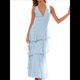 thumbnail image 1 of Vestidos de Dama de de Escalonada para Mujer, Vestidos de Noche Formales con Volantes, Largos y Plisados. Azul XL, 1 of 10