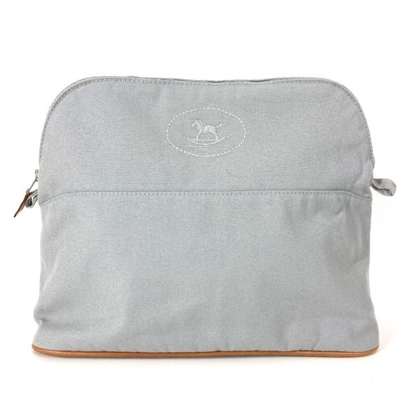 Pre-Owned HERMES Baby Diaper Pouch, GM Makeup Travel Cosmetic Leather and Canvas,... (Good)
