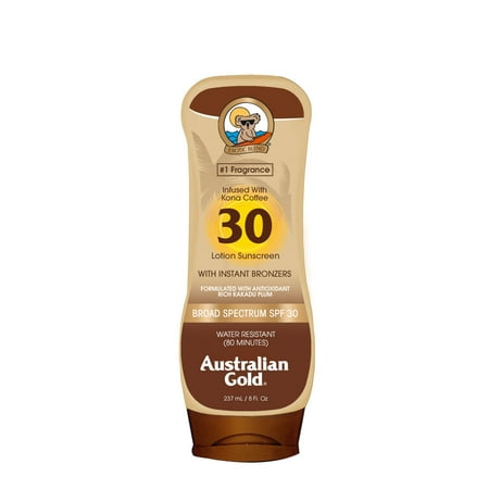 Australian Gold Sunscreen Lotion with Instant Bronzer, SPF 30, 8 fl oz