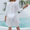 thumbnail image 5 of MSJUHEG Mesh Bathing Suit,Summer Dresses for Women 2025,Button Down Shirt Dress,Cover Ups for Swimwear Women,Waffle Knit Swimwear,Sheer Shirts for Women,Bikini Cover Up White L, 5 of 8