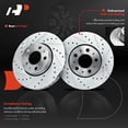 thumbnail image 4 of A-Premium 11.26 inch (286mm) Front Drilled and Slotted Disc Brake Rotors + Ceramic Pads Kit Compatible with Select Volvo Models - S60 2001-2009, S80 1999-2006, V70 2001-2007, XC70 2003-2007, 6-PC Set, 4 of 8