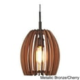 thumbnail image 3 of Woodbridge Lighting Crescendo Canopy 1 Light Wood Mini Pendant in Brass/Black, 3 of 5