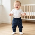 thumbnail image 2 of Gubotare Baby Joggers Elastic Waist Girls Pants Kids Lounge Pant Lightweight Baggy Trousers 18 24 Months (Navy,18-24 Months), 2 of 5