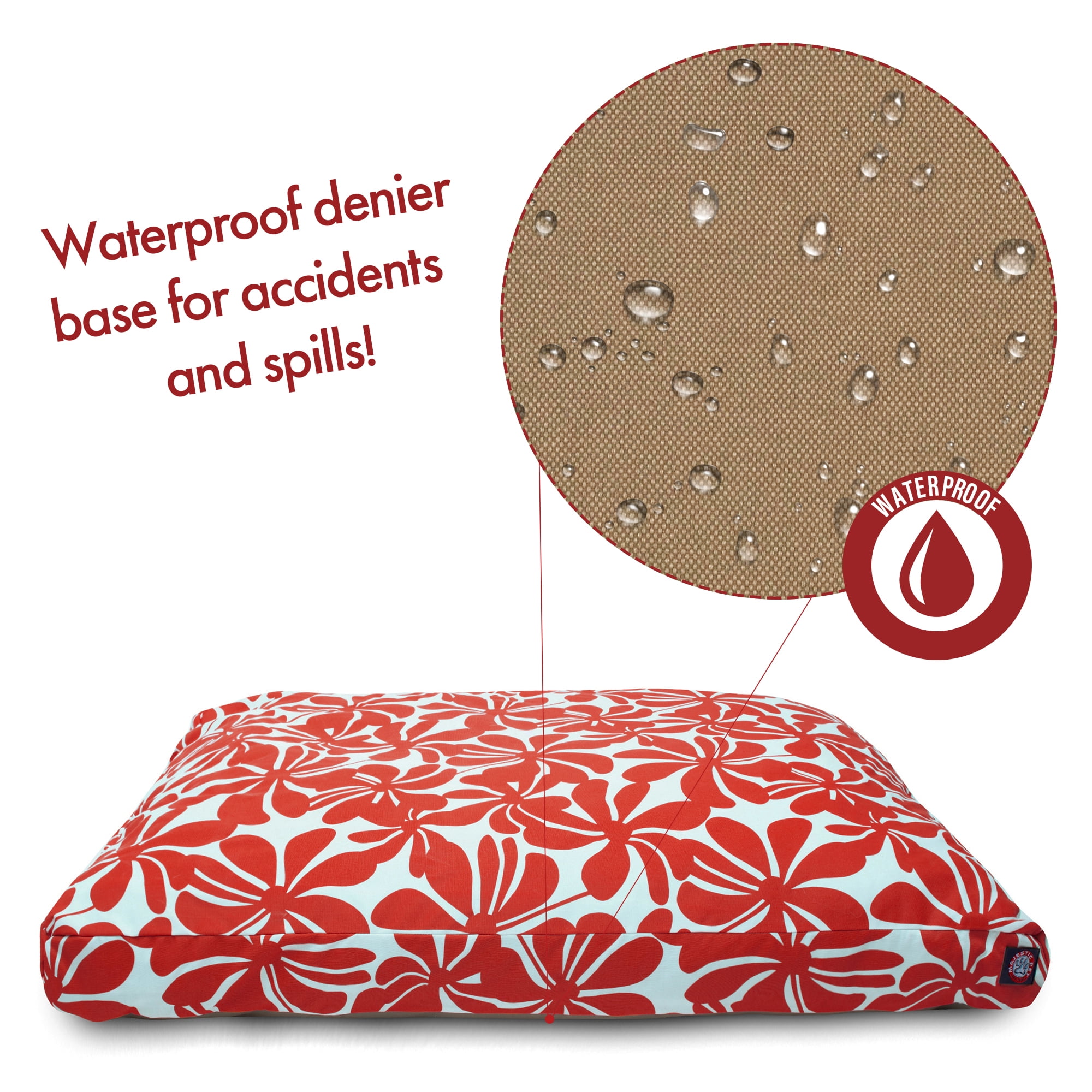 Majestic Pet | Plantation Rectangle Pet Bed For Dogs, Removable Cover, Red, Large