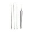 thumbnail image 1 of Unique Bargains 1 Set Convenient Teardrop Straight Mouth Pimple Extractor Kit Silver Tone, 1 of 6