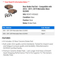 thumbnail image 2 of Rear Brake Pad Set - Compatible with 2016 - 2017, 2019 Mercedes-Benz GLE400, 2 of 2
