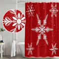 thumbnail image 5 of Red Christmas Shower Curtain, Waterproof Shower Curtains for Bathroom, Xmas Snowflake Winter Washable Fabric Bathtub Curtain Set Bath Decor with 12 Hooks 72"x78", 5 of 8
