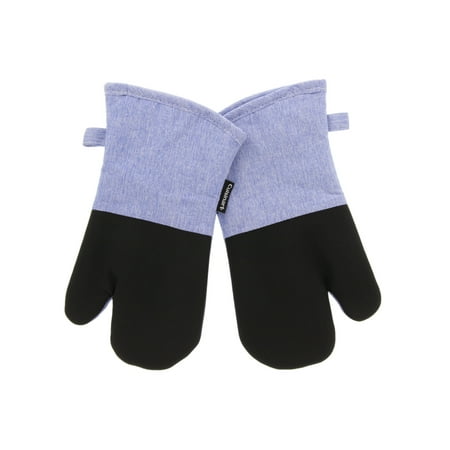 

Cuisinart Neoprene Oven Mitts 2pk -Heat Resistant Oven Gloves to Protect Hands and Surfaces with Non-Slip Grip and Hanging Loop- Light Blue