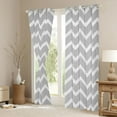 thumbnail image 3 of Feelyou Line Waves Blackout Curtains Set of 2 (52x84 Each), Grey Abstract Window Curtains, 3 of 6