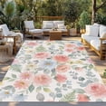 thumbnail image 2 of Pink Watercolor Floral Outdoor Rug for Patio/Deck/Porch, Non-Slip Large Area Rug 5 x 7 Ft, Spring Botanical Leave Flowers Indoor Outdoor Rugs Washable Area Rugs, Reversible Camping Rug Carpet Runner, 2 of 8