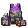 thumbnail image 1 of Minecraft Backpack Set for Students with Double Layer Pencil Case and Lunch Bag, 24 Styles, Waterproof School Supplies, 1 of 4
