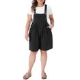 thumbnail image 2 of Agnes Orinda Women's Plus Size Overall Shorts Adjustable Strapes Sleeveless Pleated Jumpsuit Rompers Summer Casual Overalls Shortalls with Pocket L Black, 2 of 4
