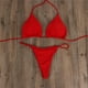 thumbnail image 3 of Conjunto de bikini con vendaje, traje de baño brasileño unicolor, traje de baño con tanga acolchado, 3 of 5