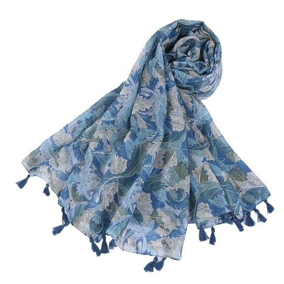 SWSMCLT Women's Summer Scarf Fall Shawl Vintage Convertible Tulle Spring Fringe Pashmina Shawl Boho Thin Soft Style1 One Size