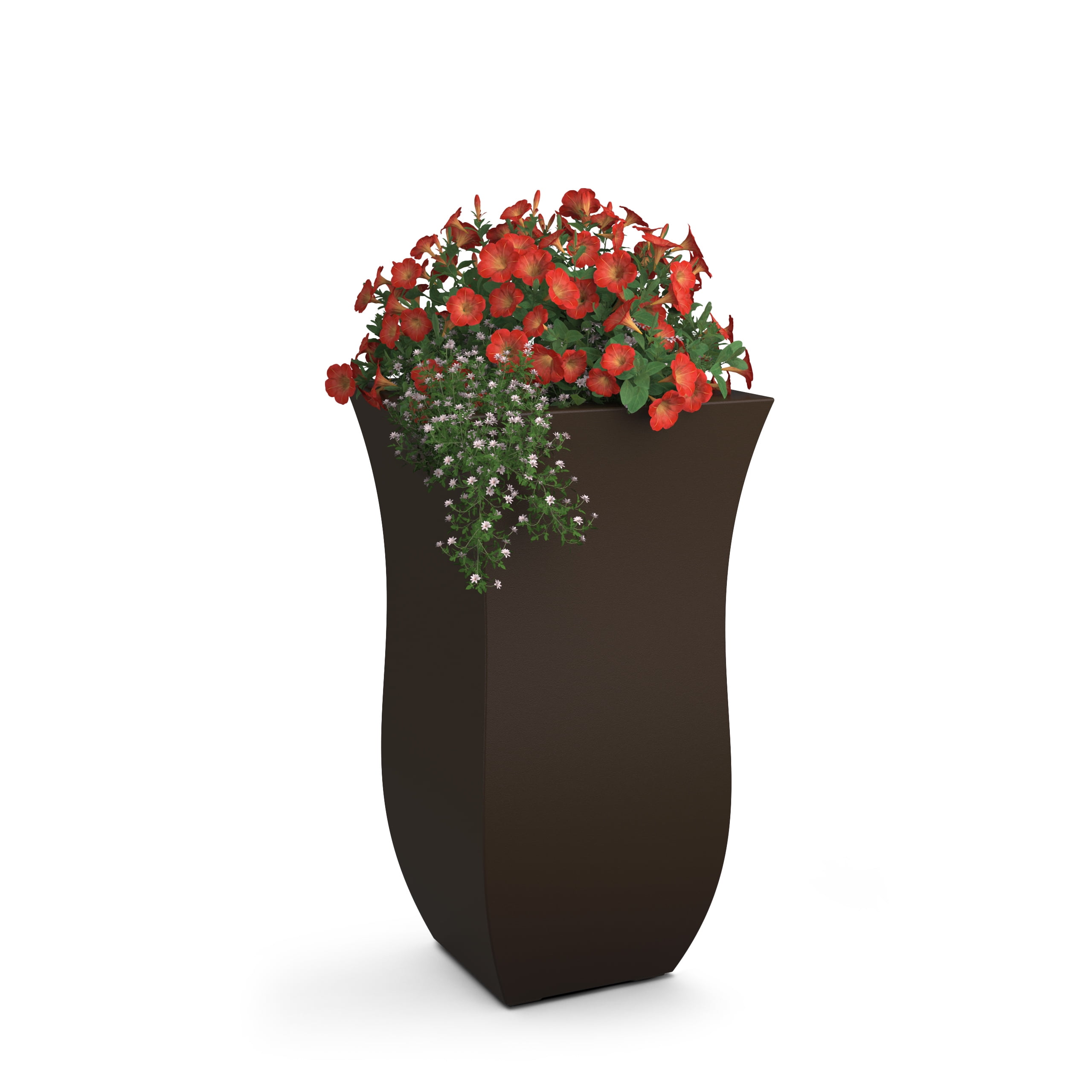Mayne Valencia 16" x 16" x 30" Tall Square Espresso Plastic Planter