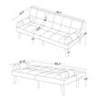 thumbnail image 2 of 65.7" Convertible Sofa Bed, Linen 2 Seater Couches with Solid Wood Legs, Modern Loveseat Sofa Bed for Living Room, Bedroom, Apartment, 2 of 7