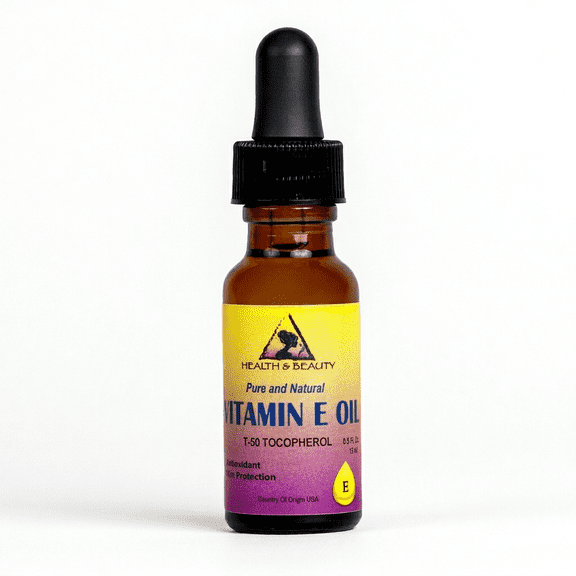 Tocopherol T-50 Vitamin E Oil Anti-Aging Body H&B Oils Center Co. Glass Dropper 0.5 oz