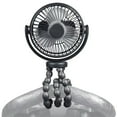 thumbnail image 2 of Ventilador multiusos silencioso （320*145*66 mm）, ventilador de abrazadera con luz nocturna, ventilador de batería de 5200 mAh con trípode flexible, ventilador USB giratorio de 360° para cochecit, 2 of 5
