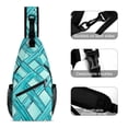thumbnail image 3 of Full Print Chest Bag 8×15in Outer Large Bag On Both Sides Of Mesh Bag Inside Pocket Design Sponge Pad Shoulder Strap Turquoise Moroccan Trellis Hand-drawn Sketch_62922_2, 3 of 8