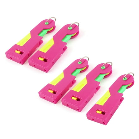- Unique Bargains Fuchsia Green Yellow Plastic Sewing Helper Needle Threader 5 in 1
