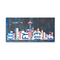 Trademark Fine Art 'Seattle Skyline License Plate' Canvas Art by Design Turnpike