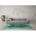 thumbnail image 3 of Ahgly Company Indoor Square Persian Turquoise Blue Traditional Area Rugs, 6' Square, 3 of 4