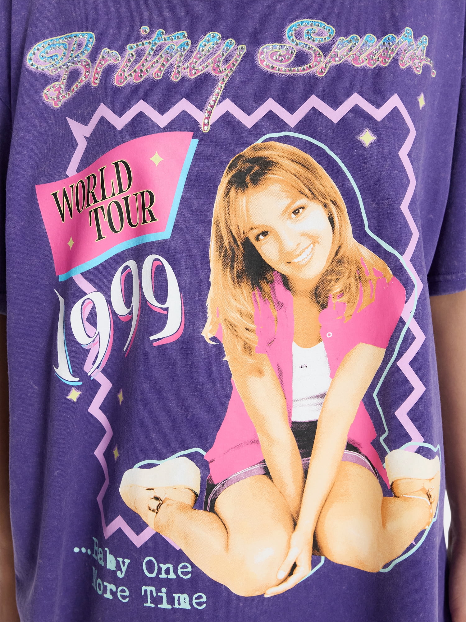 Britney Spears Women's Oversized Graphic Tee with Short Sleeves, Sizes XXS-4X