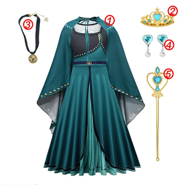 Vestido de princesa Anna para niña, ropa de fiesta de cumpleaños para carnaval, disfraz de Reina Anna Fivean unisex