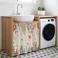 thumbnail image 2 of Colorful Leaves Fall Cabinet Dishwasher Hidden Curtains, Privacy Closet Door Curtain, Autumn Botanical Vintage Farmhouse Adhesive Dust Proof Under Sink Skirt for Bathroom Kitchen 35"x35", 2 of 8